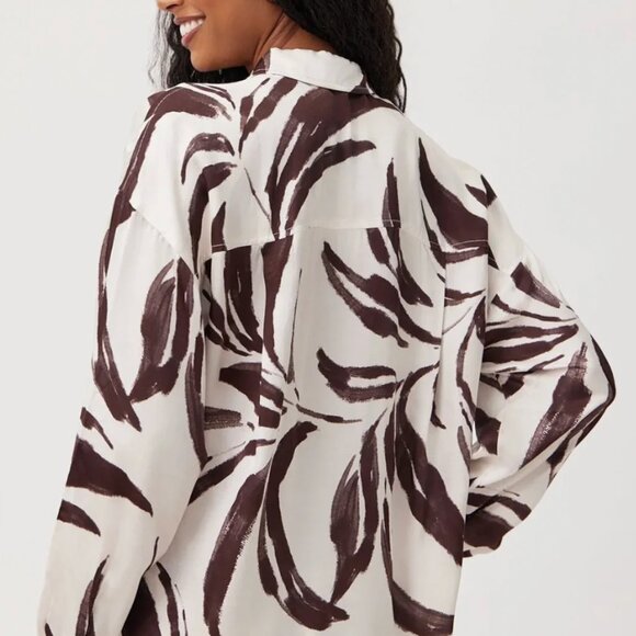 Oversize Button Down ~ Moroccan Palm Print - Picture 3 of 3